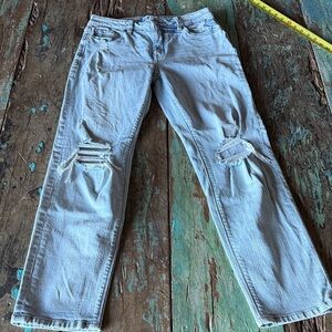 Studio Light Blue Ripped Women's Boyfriend Jeans